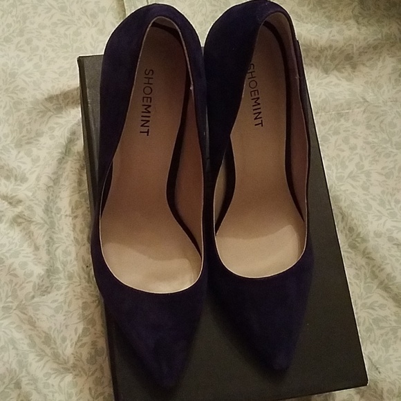 Shoemint classic blue suede heels 9m - Picture 3 of 4